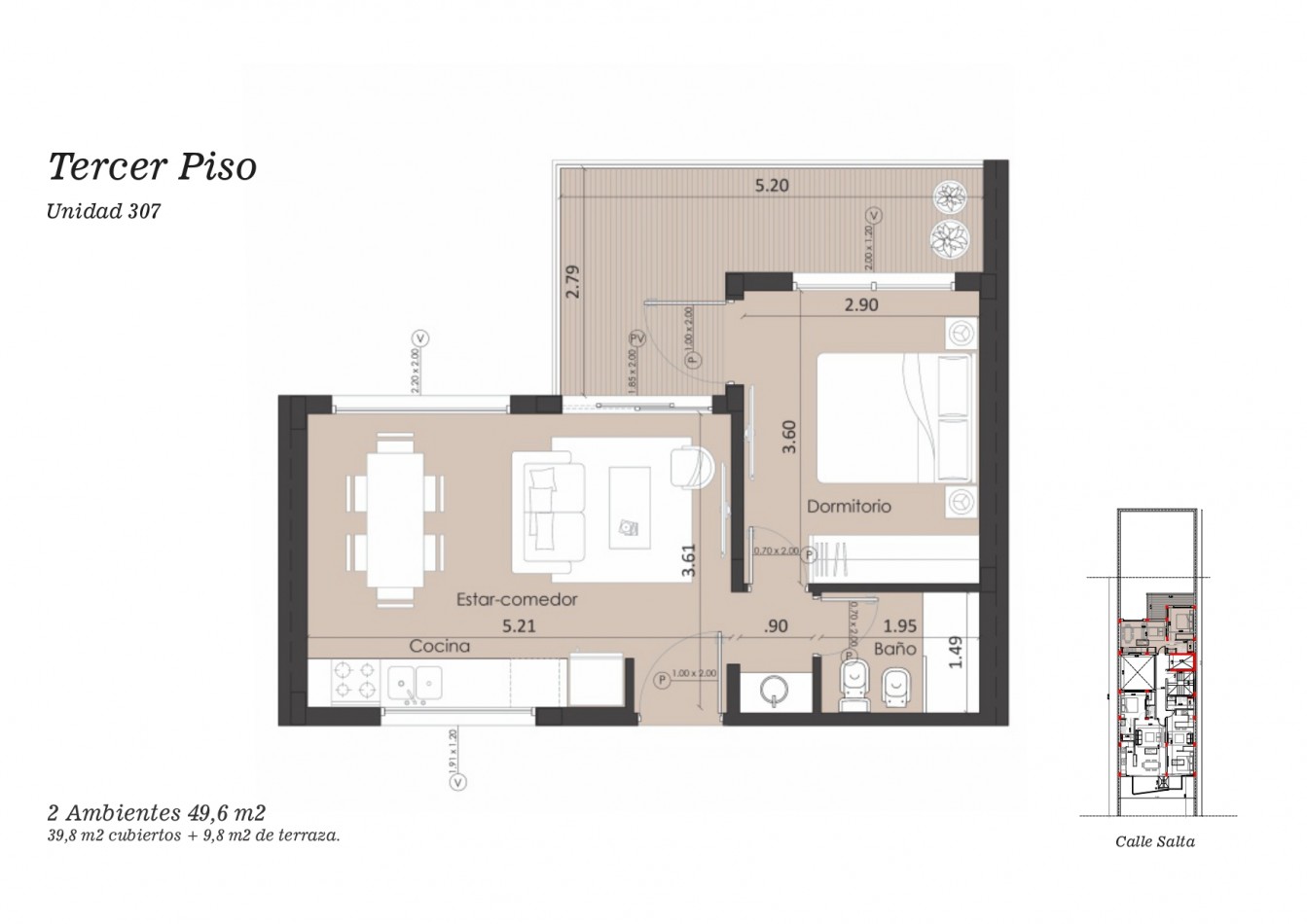 DEPARTAMENTO 2 ambientes c/TERRAZA. Residencias en Pozo! AFIANZA PALACE